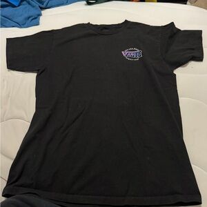 Vans Black Tee with Purple Logo